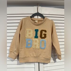 Kids 'Big Bro' Tan Sweatshirt Size 3T